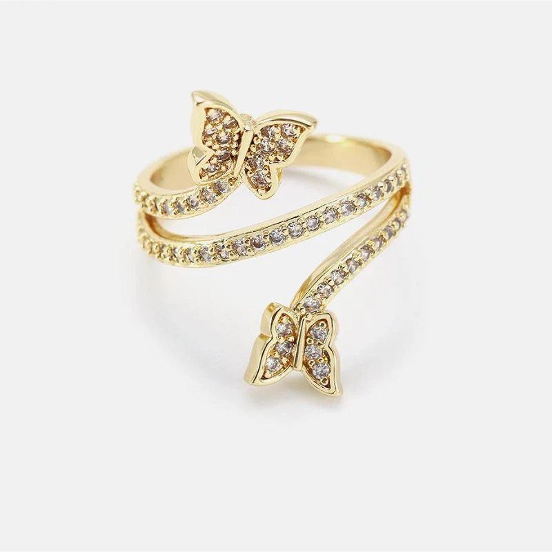 Preciós anell d'animals de papallona fet a mà