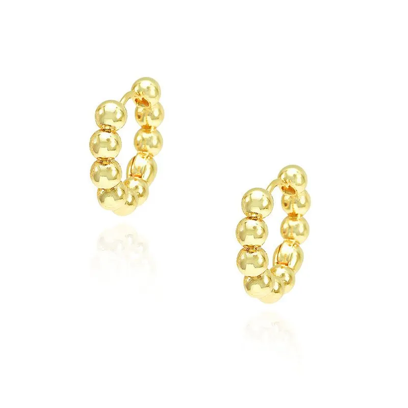 Arracades de cèrcol de perles rodones brillants