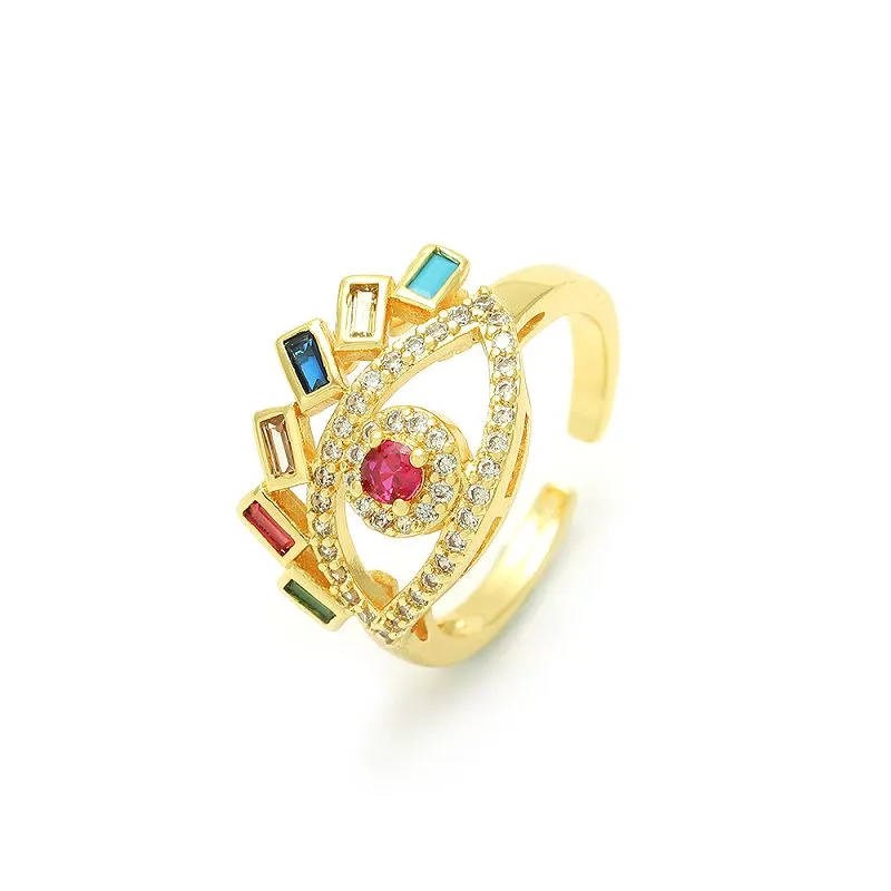 Anell de mal d'ull banyat en or ajustable