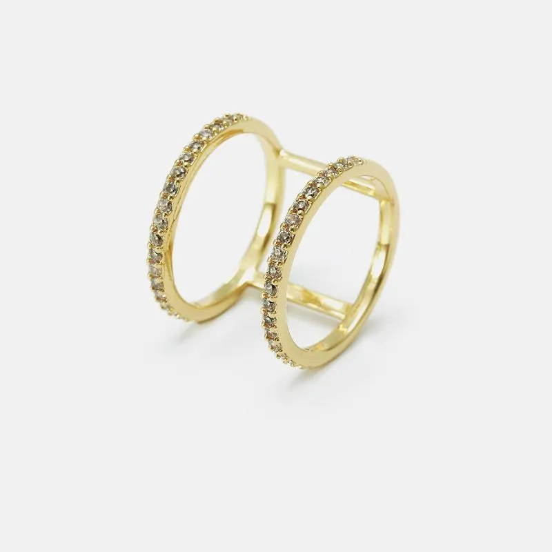 Anell de moda xapat en or per a dona