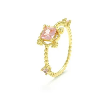 Anell Quadrat Cz Rosa