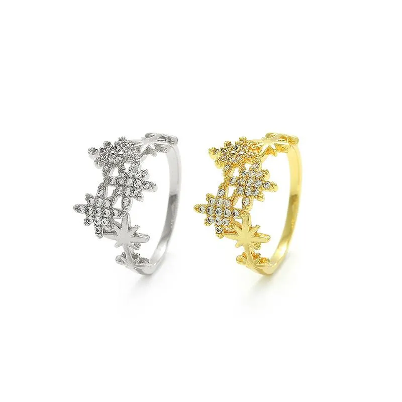 Anell de dona amb disseny de floc de neu